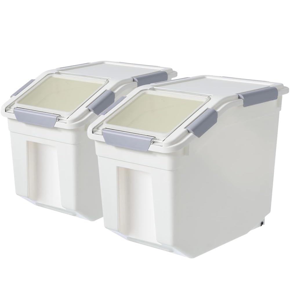 30lb Food Storage Container with Scoop and Wheels, 2 Pack U15708