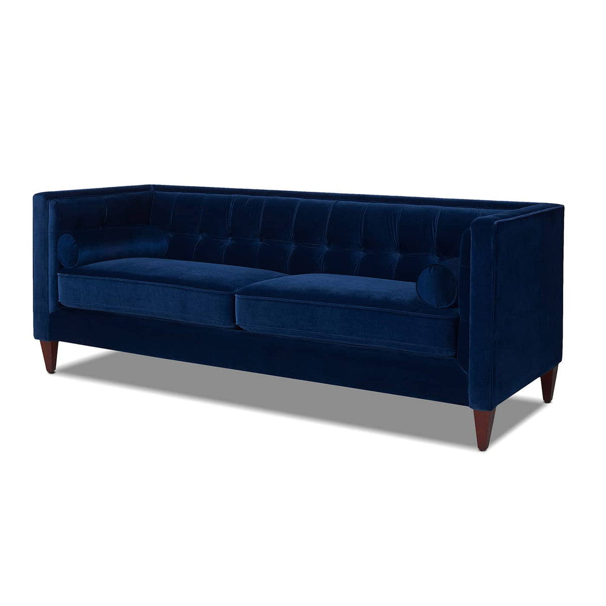 84" Navy Blue Velvet Tufted Sofa E78170