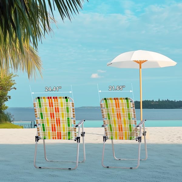 Folding Lawn Chair Set of 2 Yellow N9814