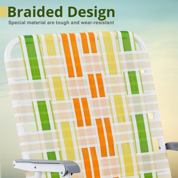 Folding Lawn Chair Set of 2 Yellow N9814
