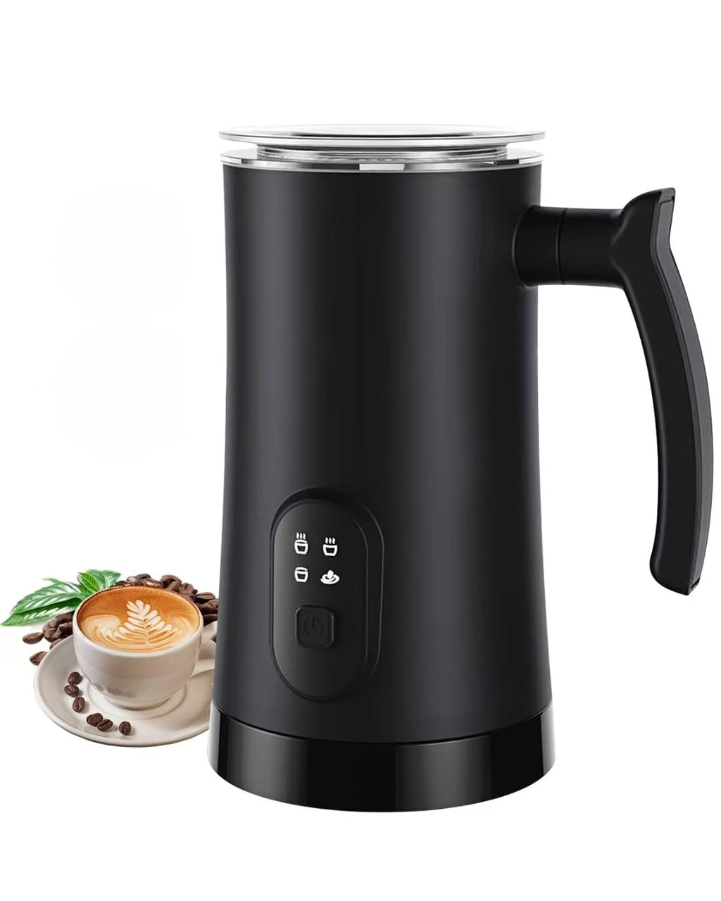 4-in-1 Electric Milk Frother and Steamer Black P93951