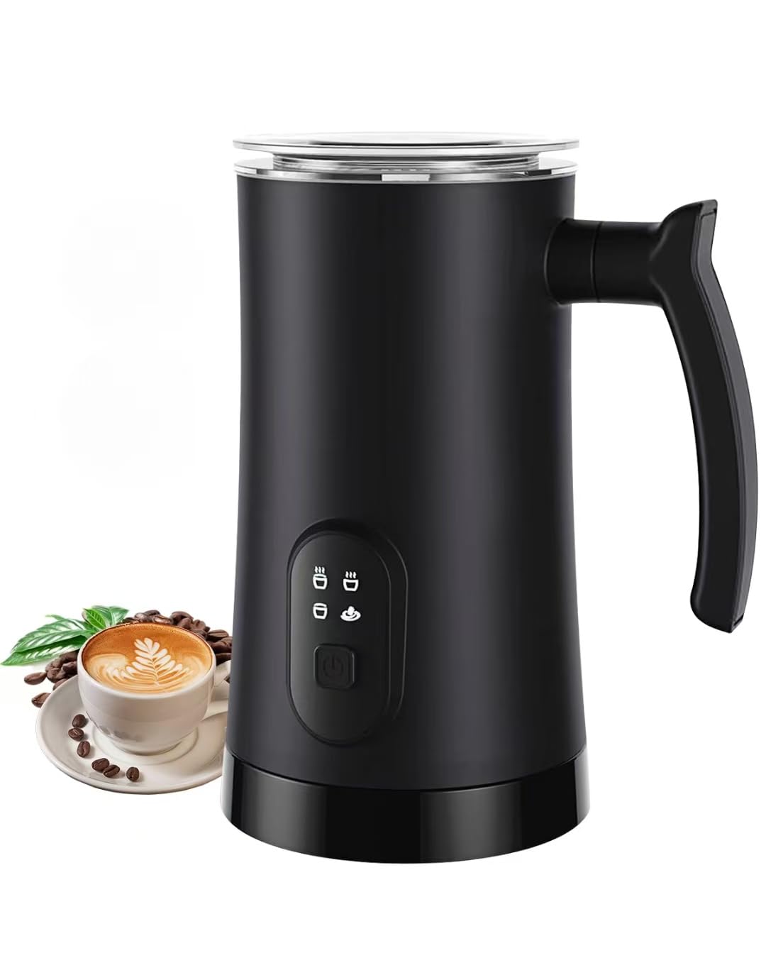 4-in-1 Electric Milk Frother and Steamer Black P93951