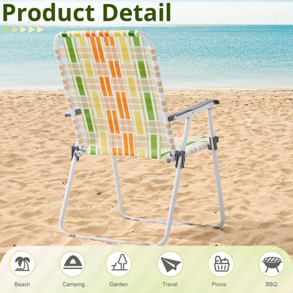Folding Lawn Chair Set of 2 Yellow N9814