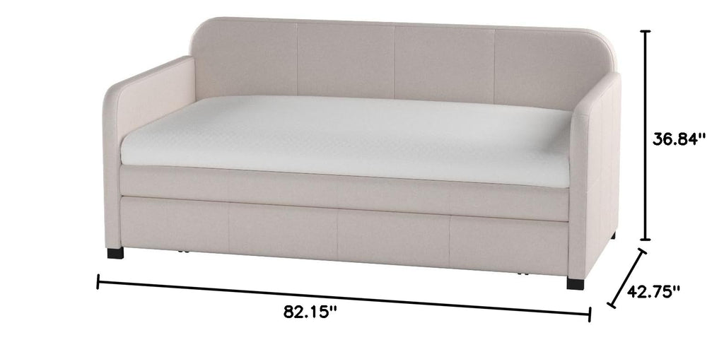 Beige Twin Daybed with Pull-Out Trundle N21598