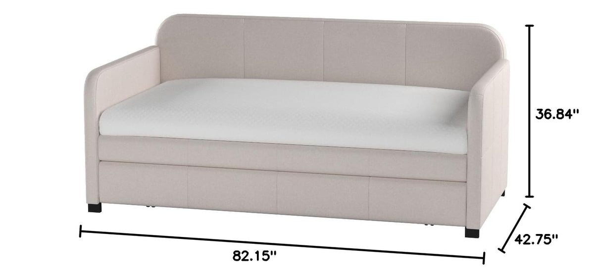 Beige Twin Daybed with Pull-Out Trundle N21598