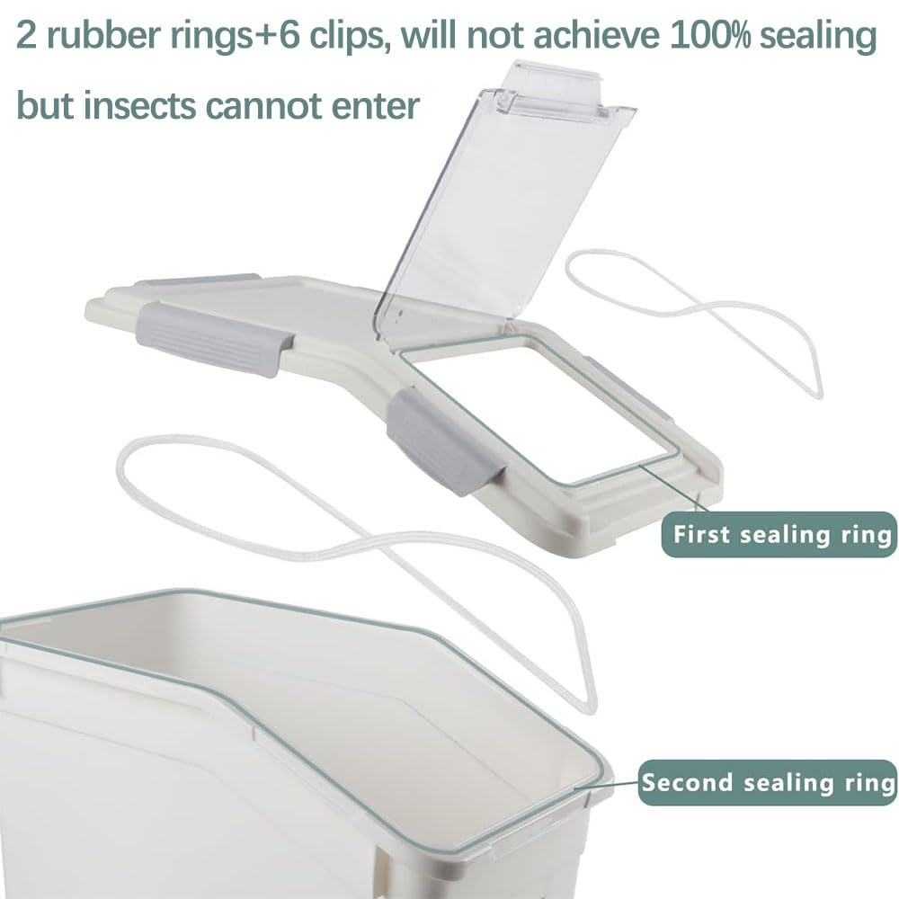 30lb Food Storage Container with Scoop and Wheels, 2 Pack U15708