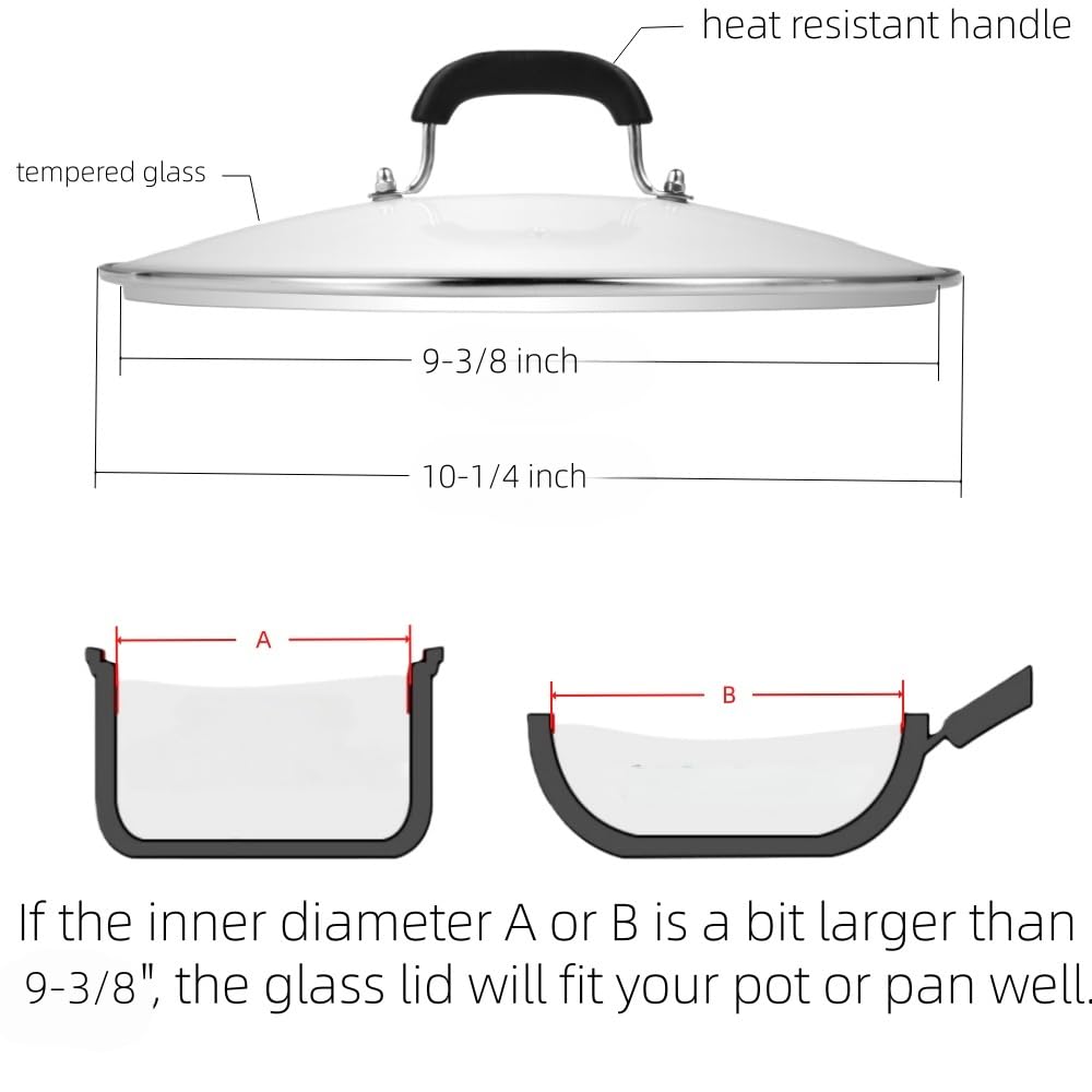 10-1/4 Inch Tempered Glass Lid with Steam Hole X261680