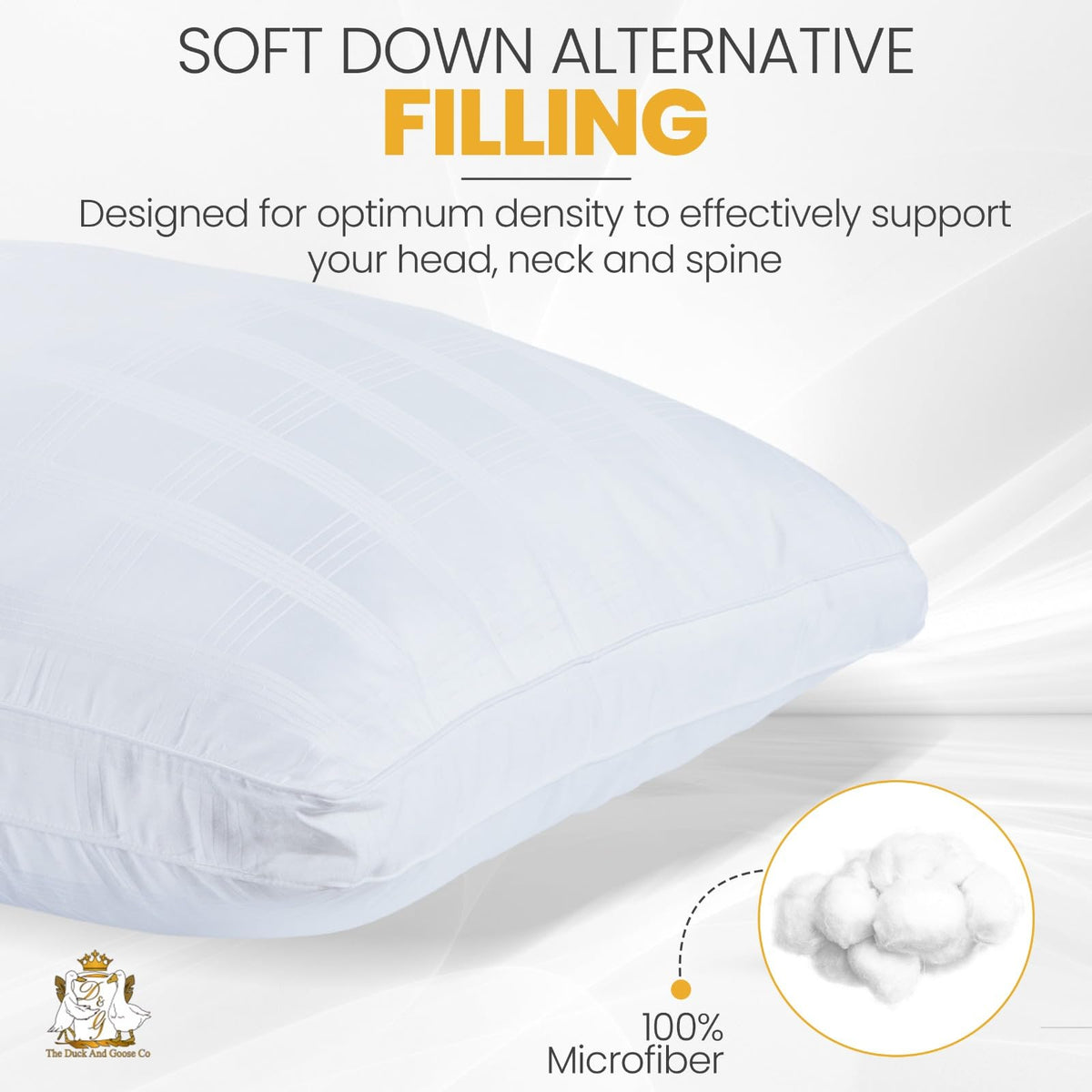 King Size Cotton Down Alternative Bed Pillows Set of 2 L803