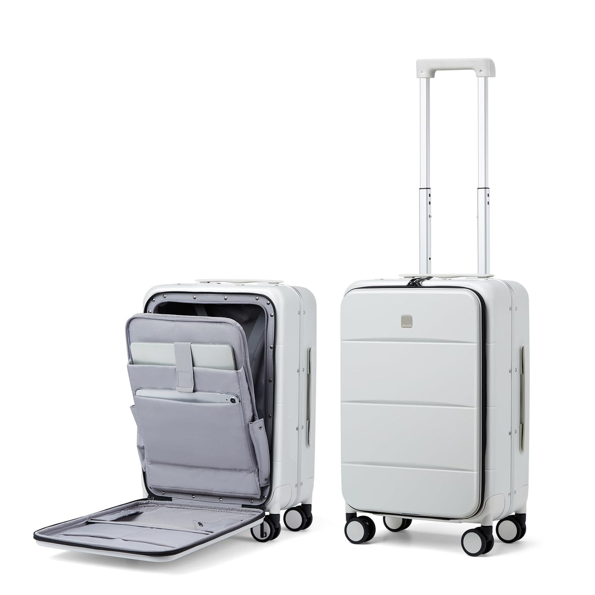 Smoke White 20 Inch Hard Shell Carry On Luggage C296