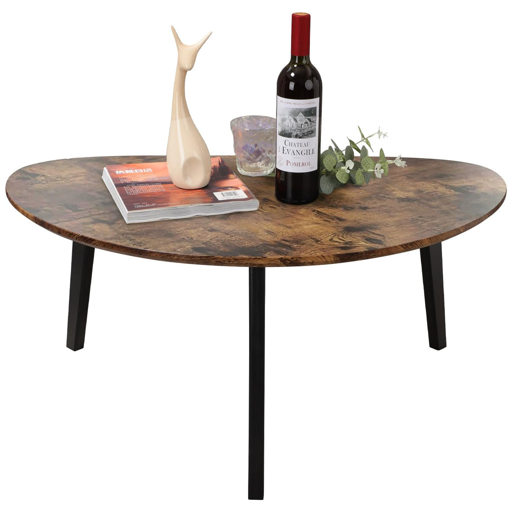 Oval Espresso Wood Coffee Table Q562806