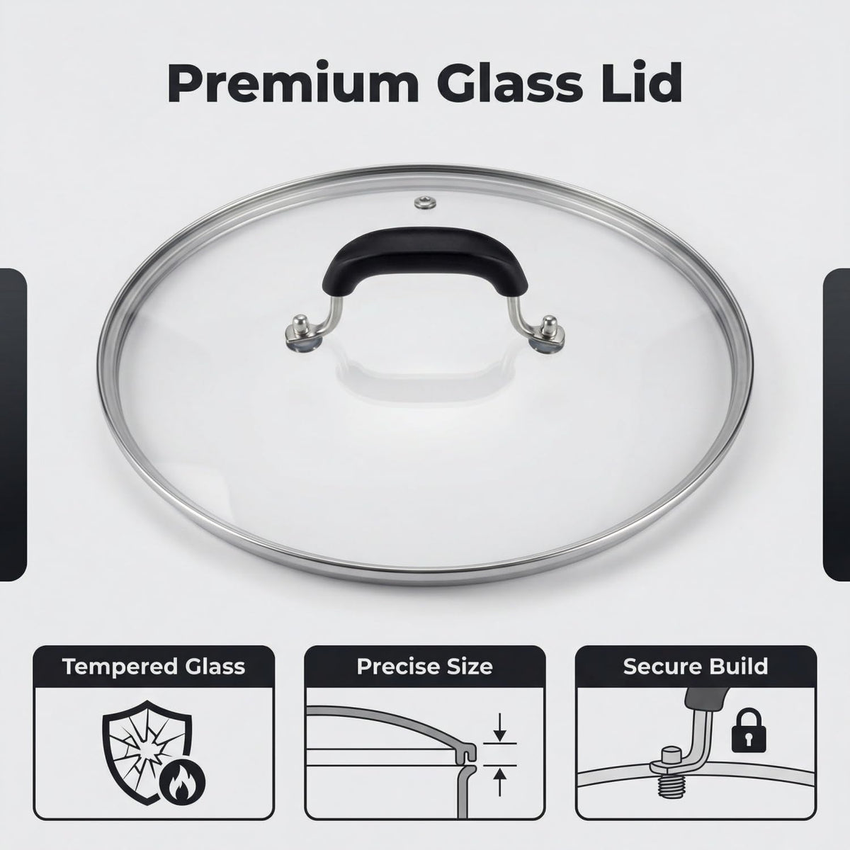 10-1/4 Inch Tempered Glass Lid with Steam Hole X261680