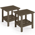 Set of 2 Dark Brown HDPE Storage Side Table M7665