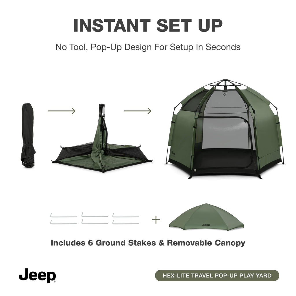 Olive Green Pop-Up Play Yard N619035