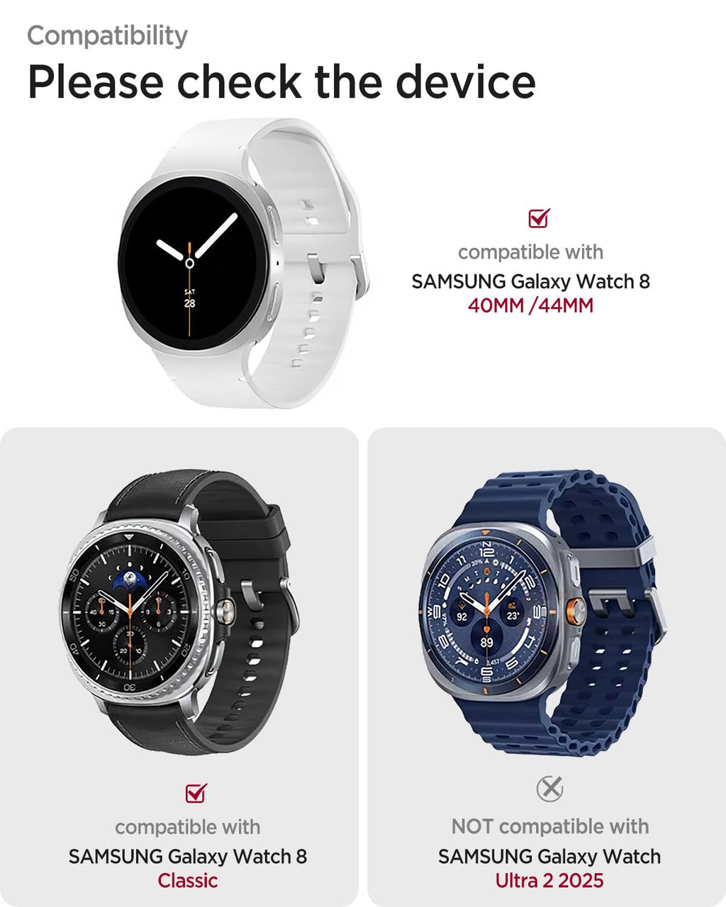 Leather Band for Galaxy Watch 9/8 40mm 44mm R798317