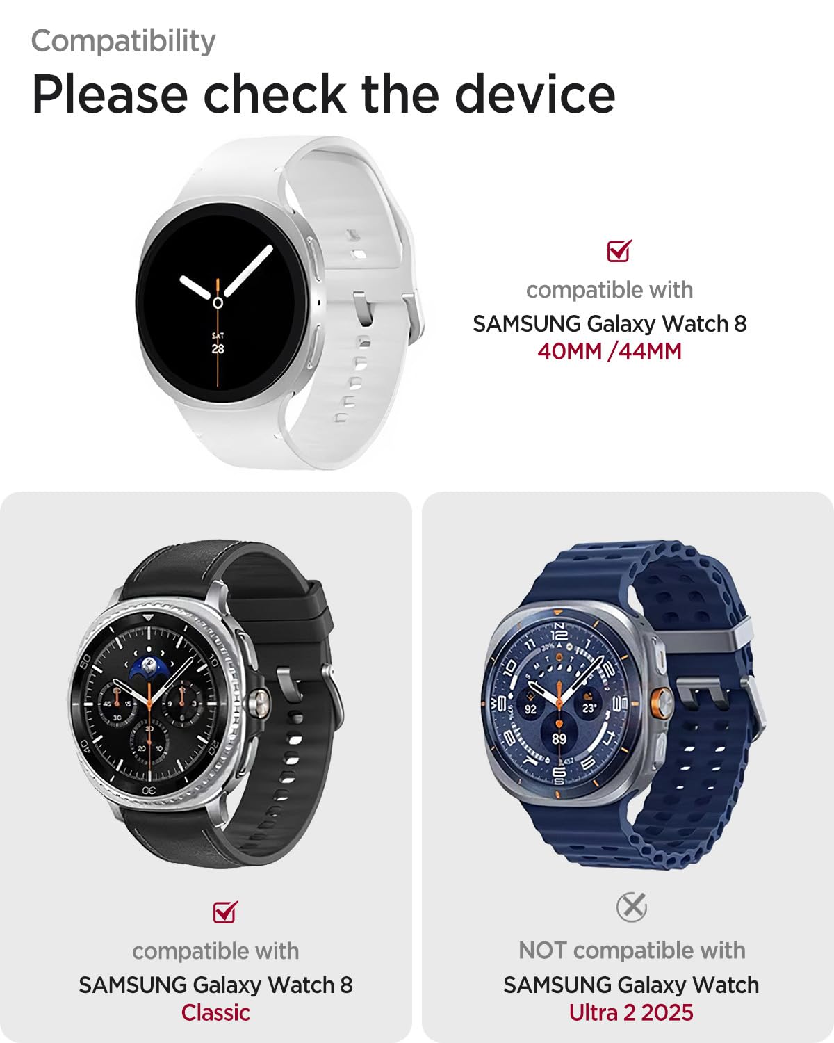Leather Band for Galaxy Watch 9/8 40mm 44mm R798317