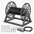 Wall Mounted Garden Hose Reel, Holds 200 ft 5/8" Hose, Heavy-Duty Steel Manual Winder W2615