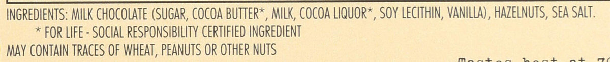 Hazelnut Milk Chocolate Bar 3.2 OZ U35706