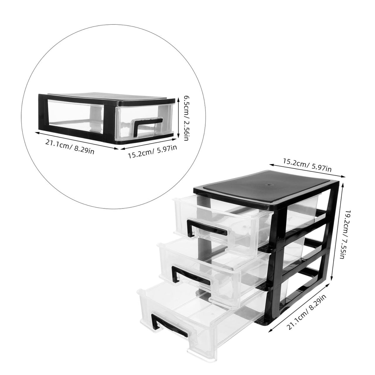 3 Drawer Plastic Desk Organizer B484363