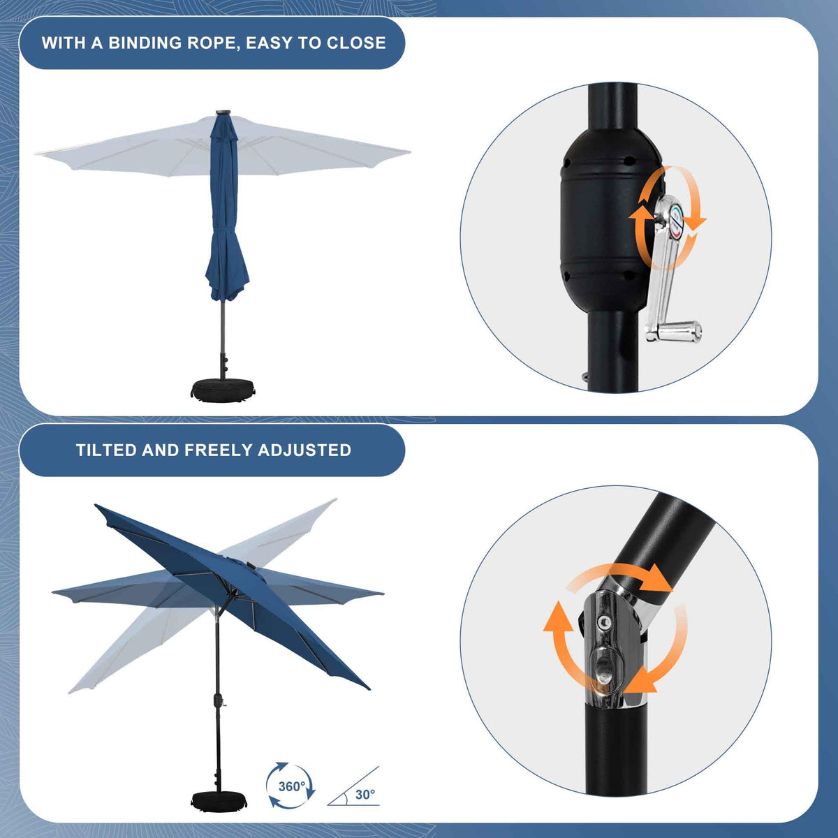 9 FT Patio Umbrella with Base I404