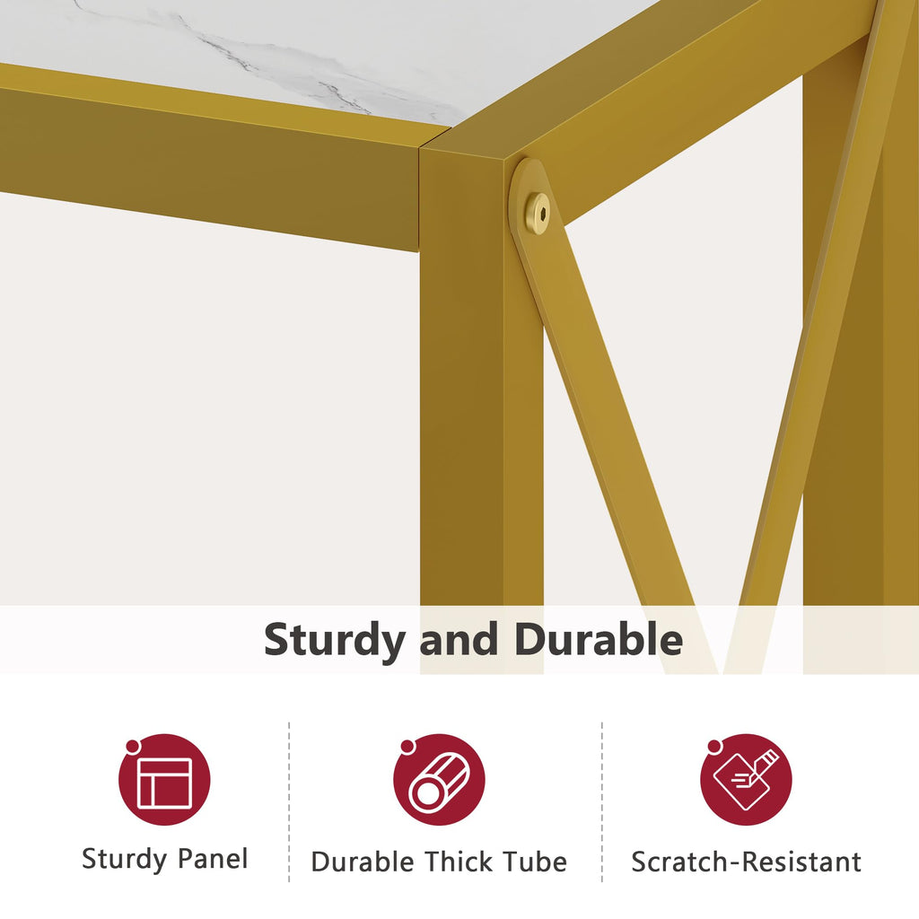 41.8" 2 Tier Gold Console Table with Shelves U62280