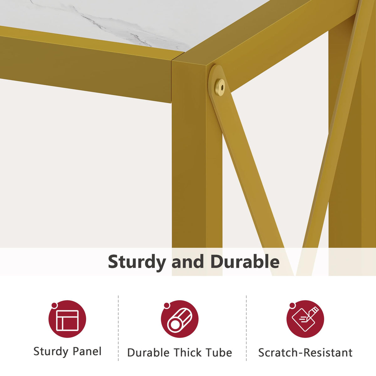 41.8" 2 Tier Gold Console Table with Shelves U62280