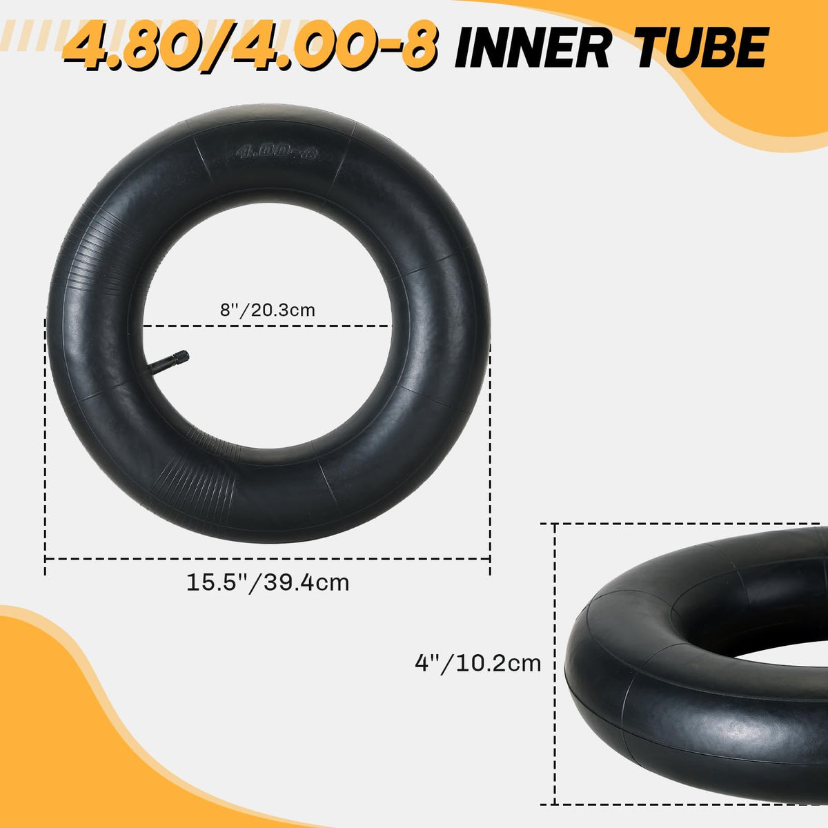 2 Pack 4.80/4.00-8 Inner Tube with TR-13 Straight Valve Stem Z248019