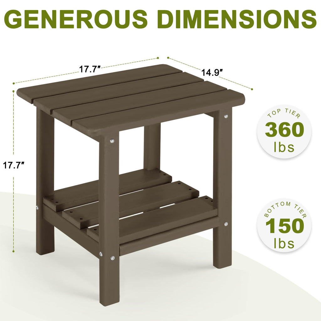 Set of 2 Dark Brown HDPE Storage Side Table M7665