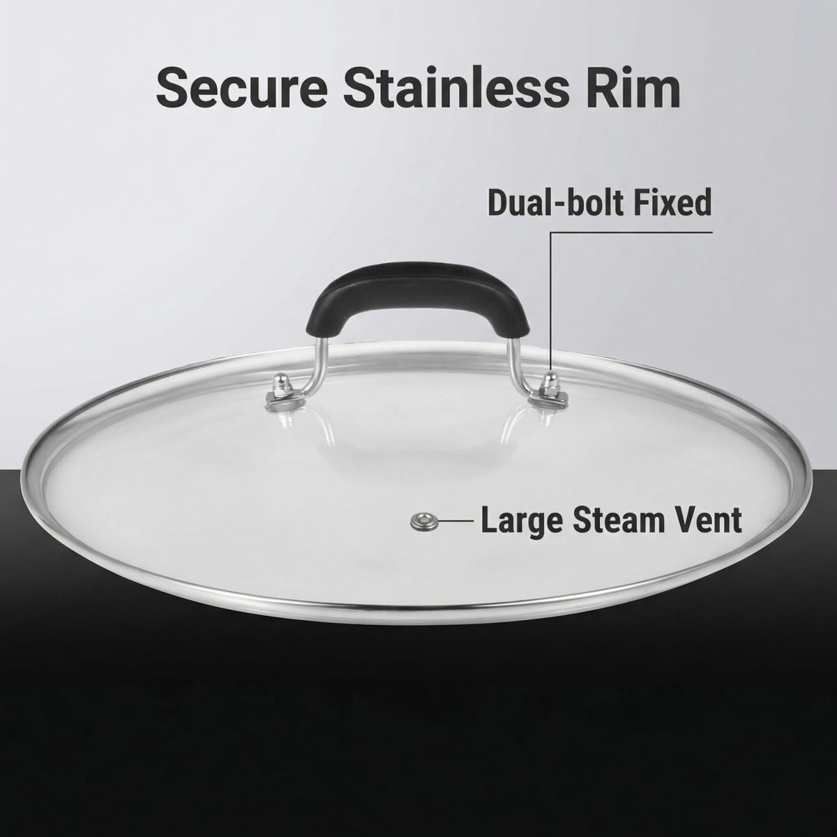 10-1/4 Inch Tempered Glass Lid with Steam Hole X261680