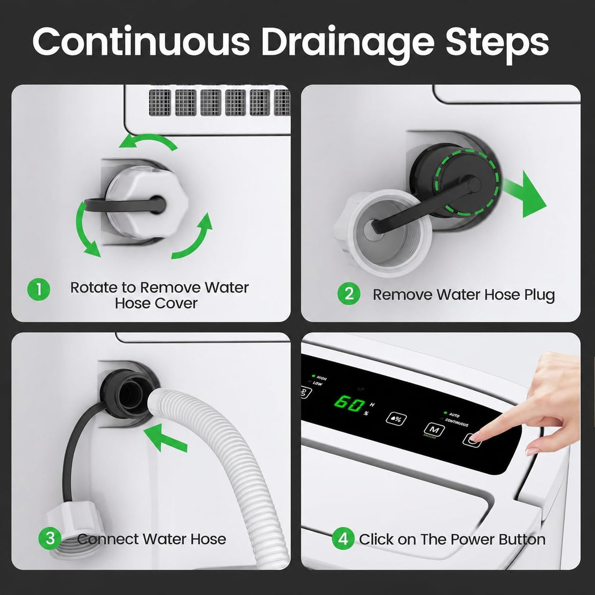 80 Pints Energy Star Dehumidifier with Drain Hose G51889