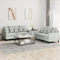 Light Gray Velvet 2 Piece Sofa Set W61831