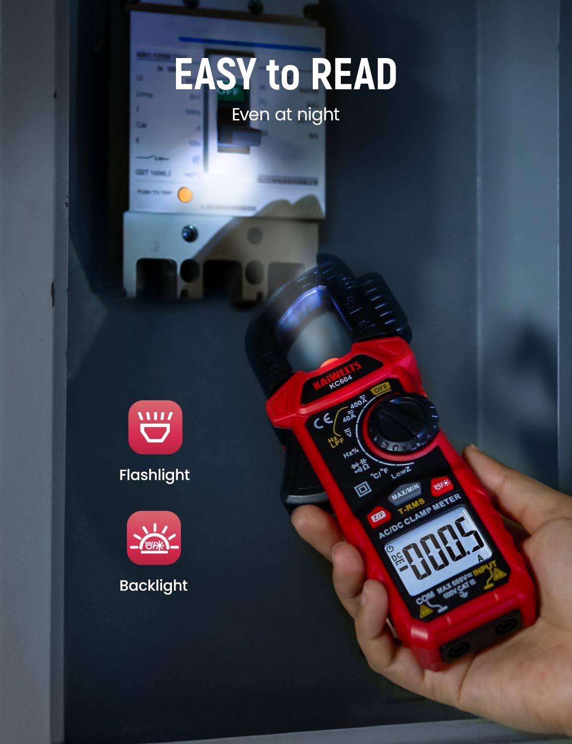 Digital Clamp Meter Multimeter with D-Shaped Jaw L162