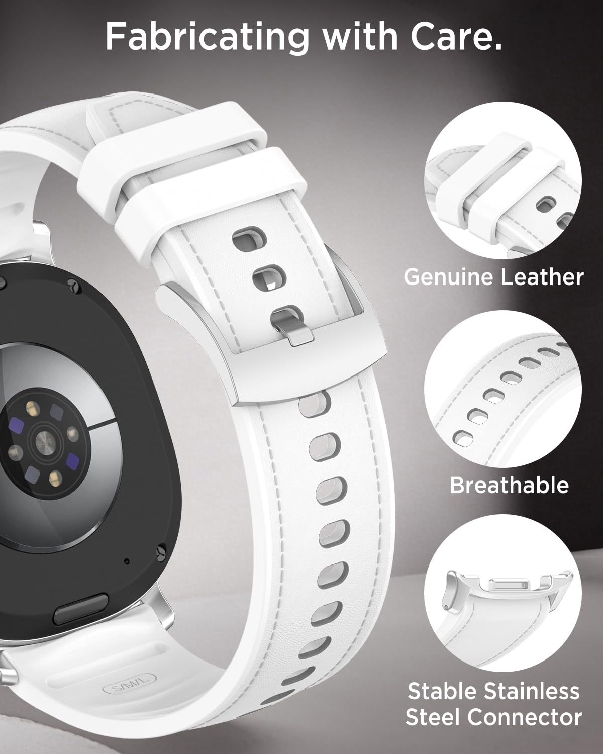 Leather Band for Galaxy Watch 9/8 40mm 44mm R798317