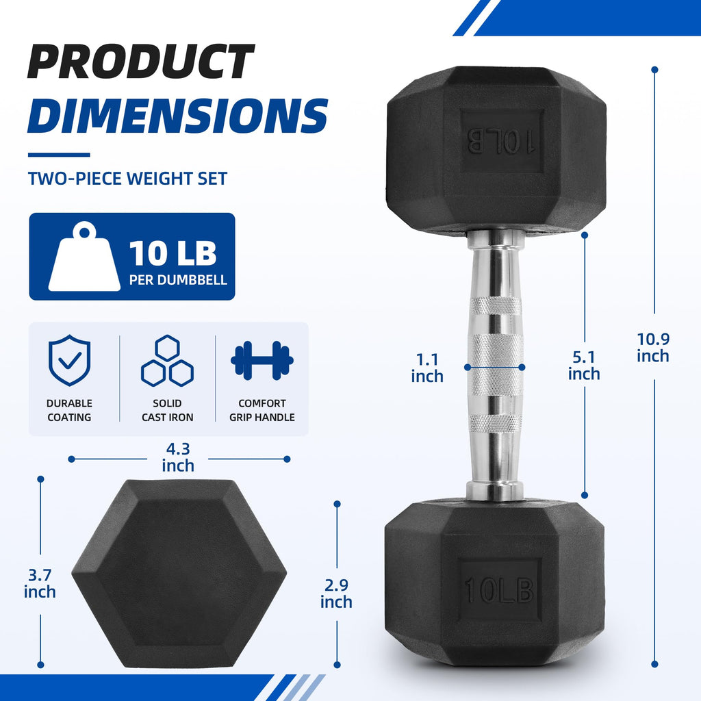 Rubber Coated Hex Dumbbells A770348
