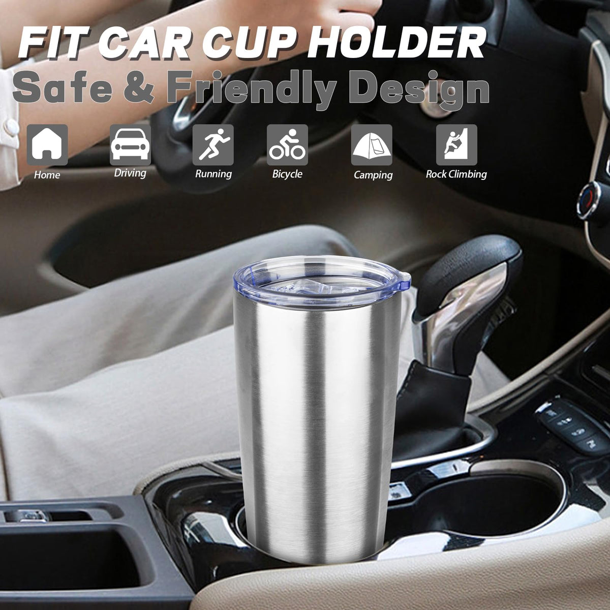 20 oz Stainless Steel Insulated Tumbler with Lids and Straws G4511
