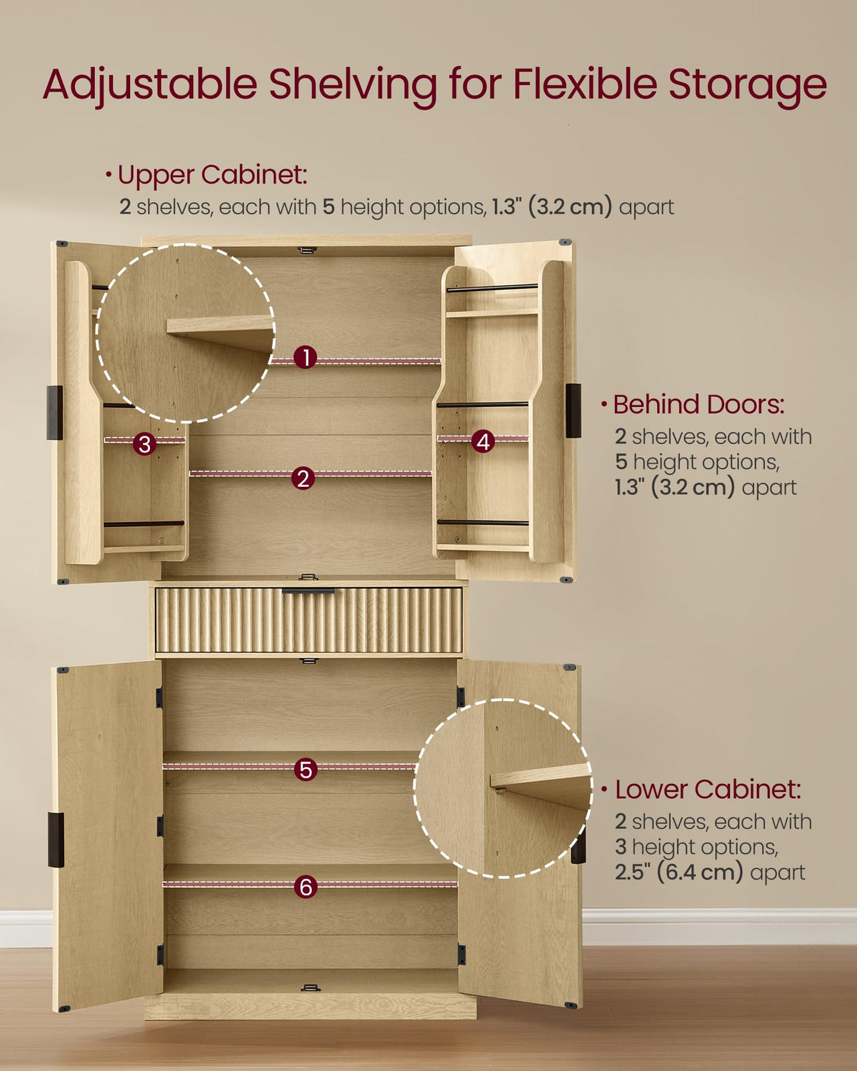 Freestanding Tall Cabinet with Drawer O8911