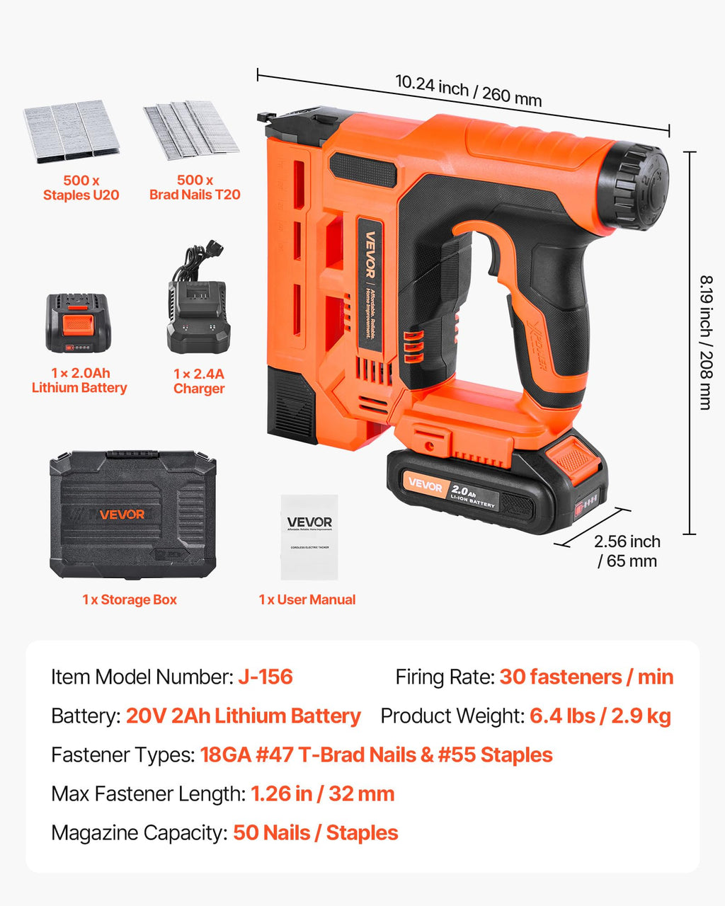 Cordless 2-in-1 18 Gauge Nail Gun Staple Gun W34244