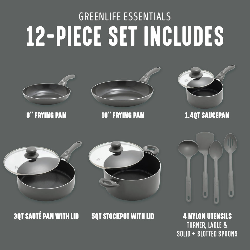 12 Piece Ceramic Nonstick Cookware Set S44106