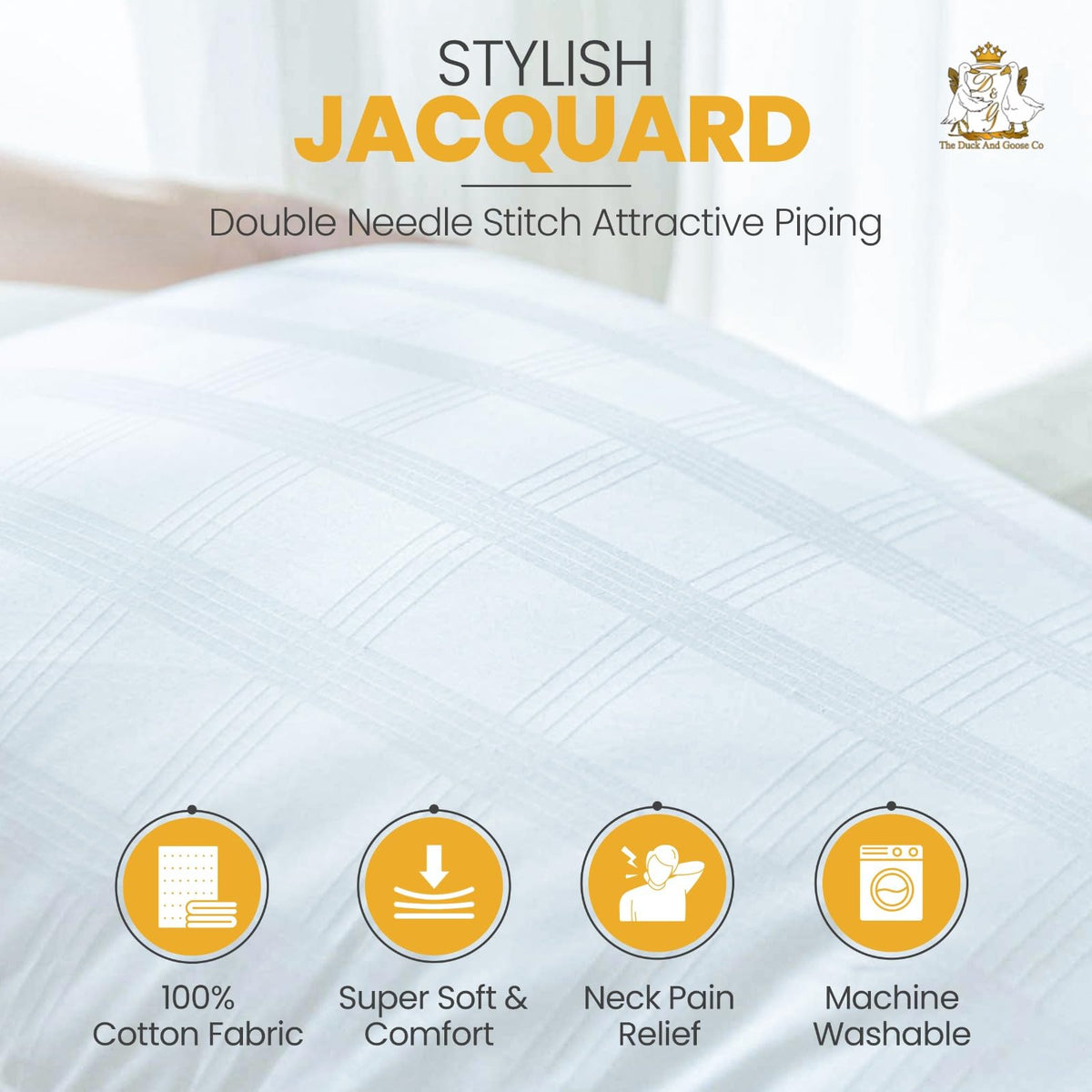 King Size Cotton Down Alternative Bed Pillows Set of 2 L803