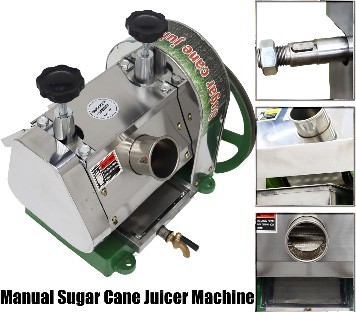 Manual Sugar Cane Juicer Machine with 2 Peeling Knives K9054