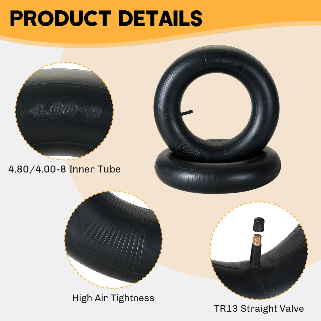 2 Pack 4.80/4.00-8 Inner Tube with TR-13 Straight Valve Stem Z248019
