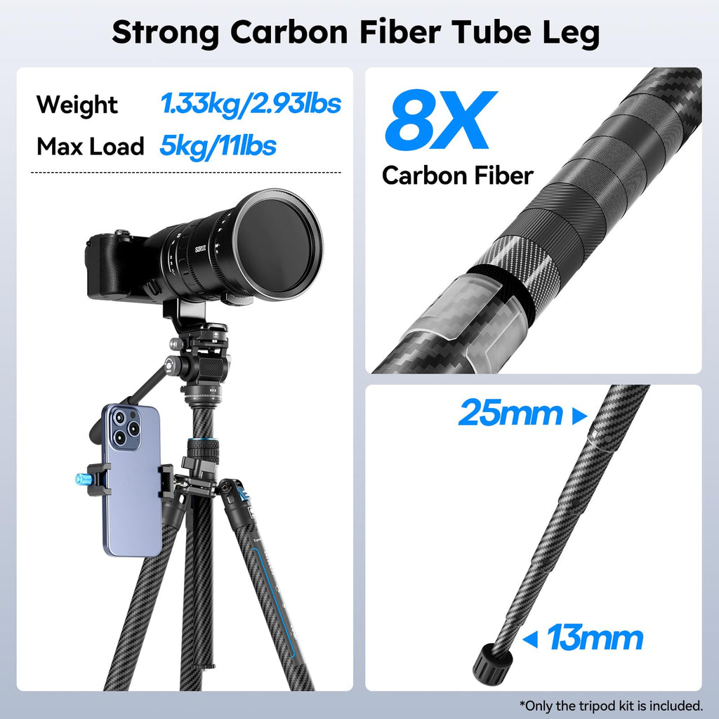 Carbon Fiber Camera Tripod with Fluid Head E94758