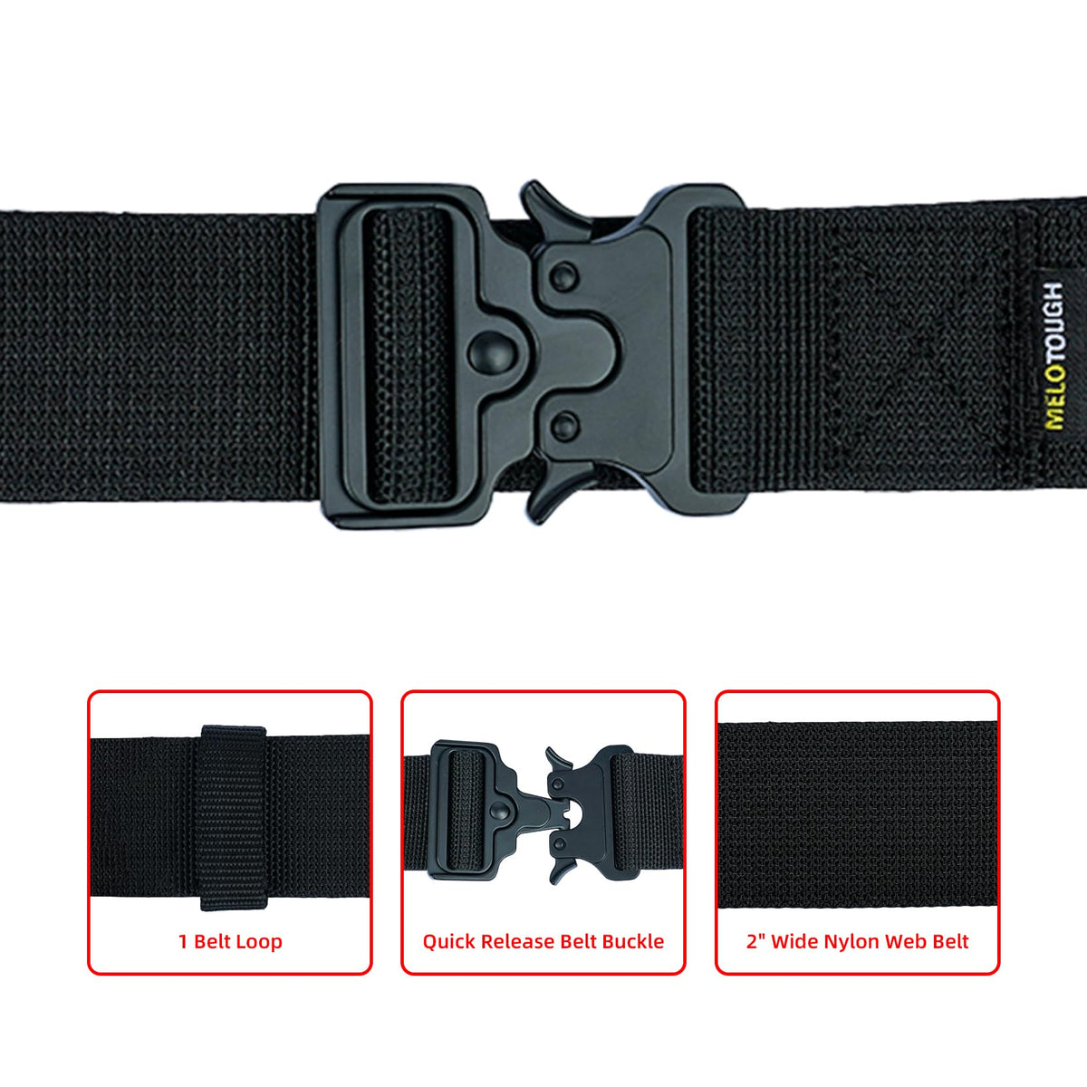 2" Nylon Web Work Tool Belt with Quick Release Metal Buckle S427613