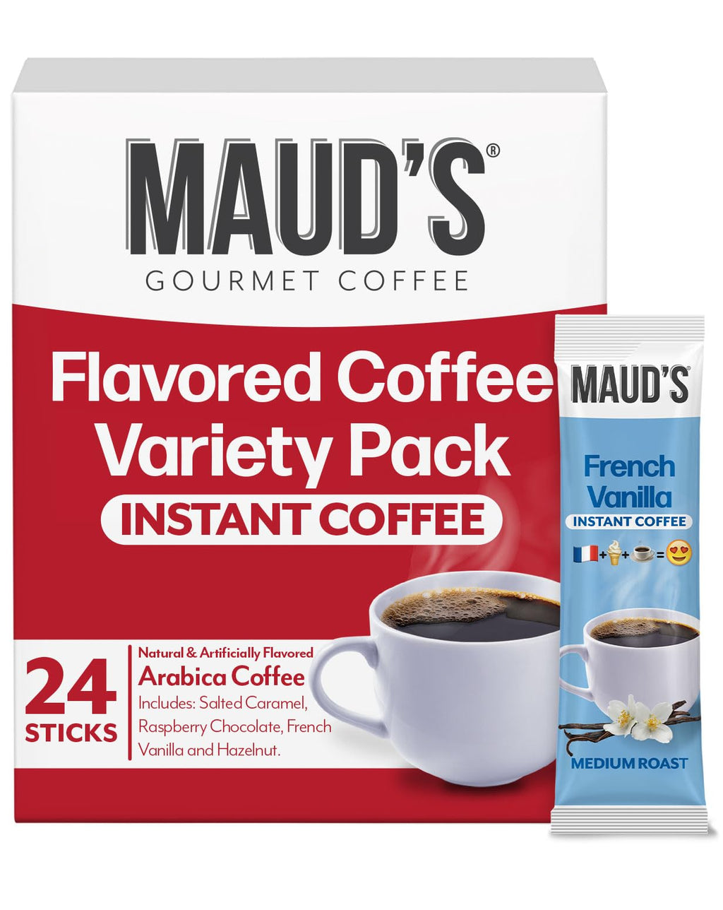 Flavored Instant Coffee Variety Pack, 24ct S98231