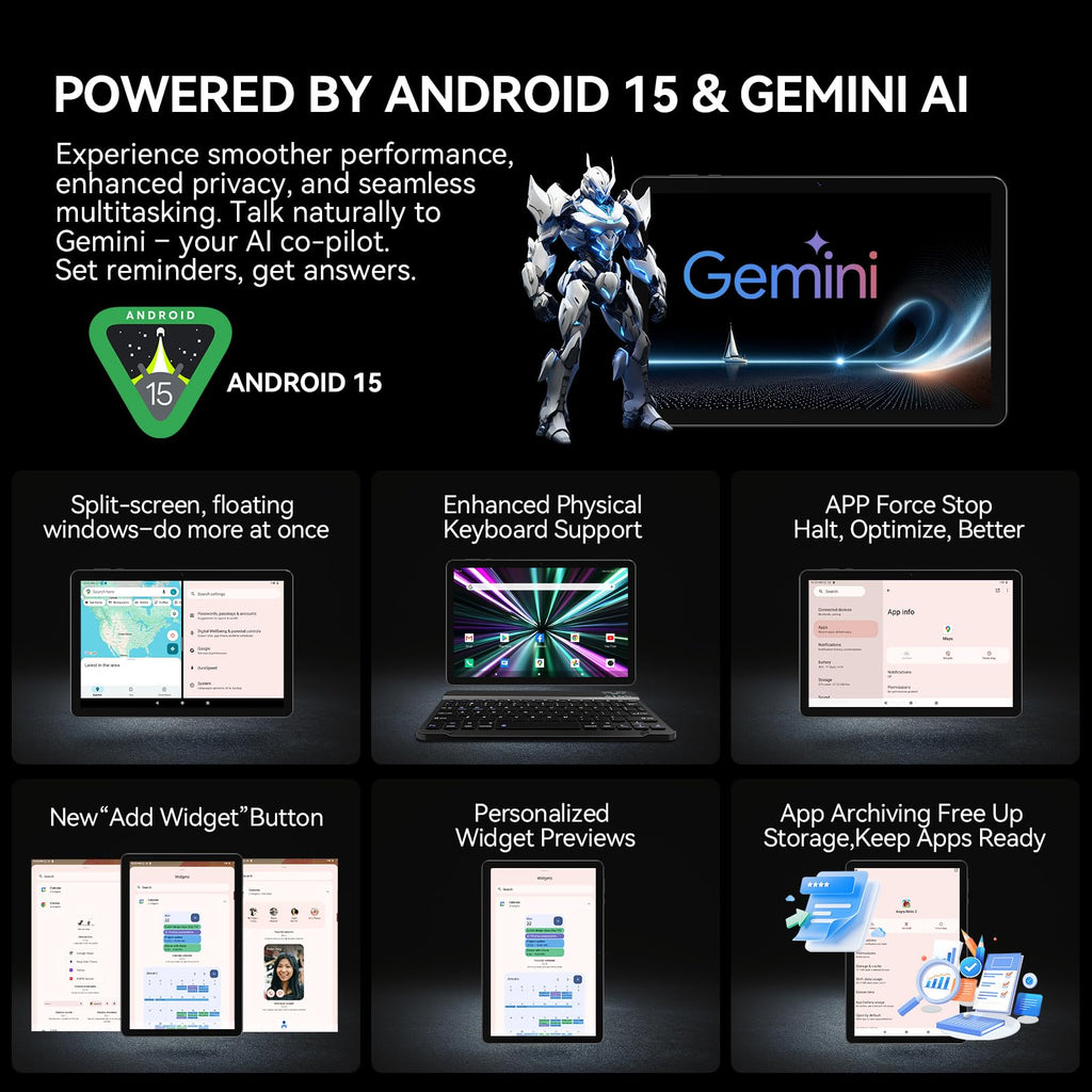 10.1 inch Android 15 Tablet Octa-Core 16GB RAM 64GB ROM J106