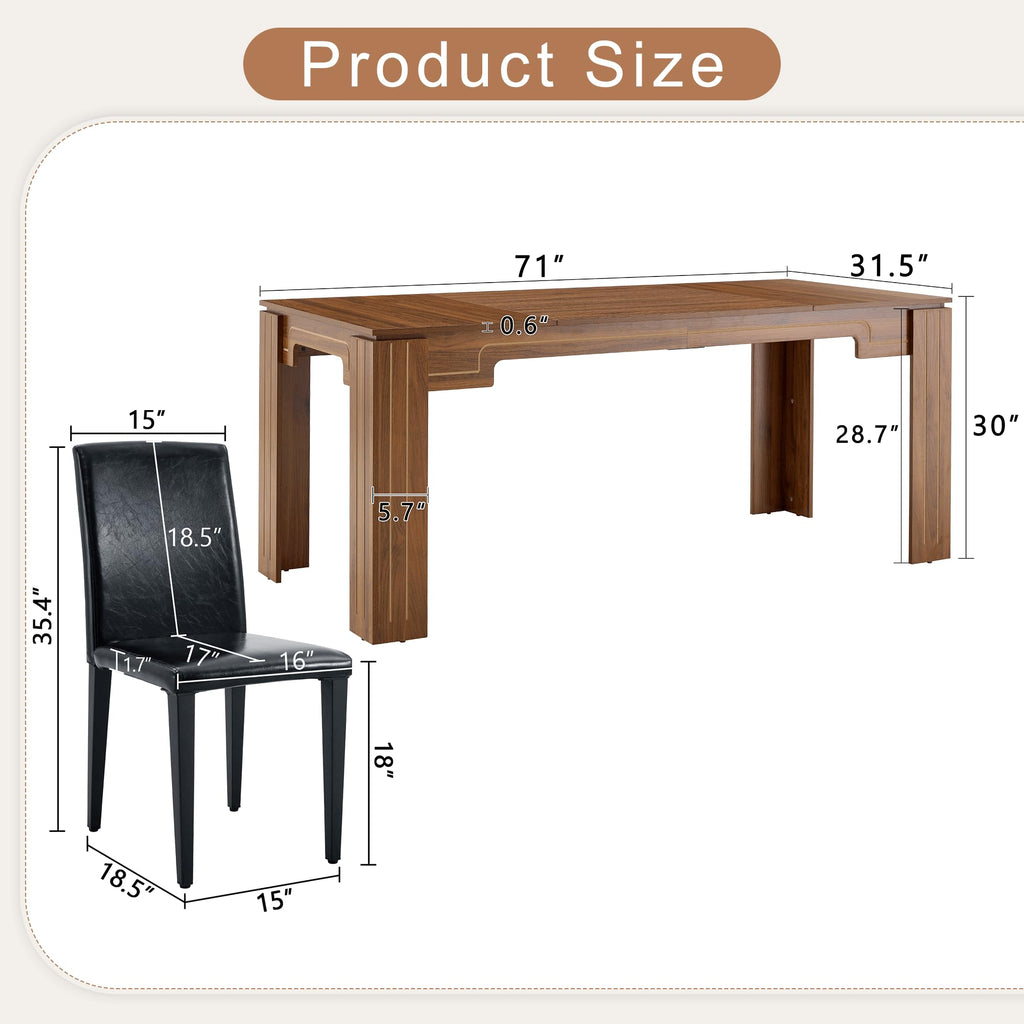 9 Piece Dining Table Set with 8 Pu Leather Chairs B659