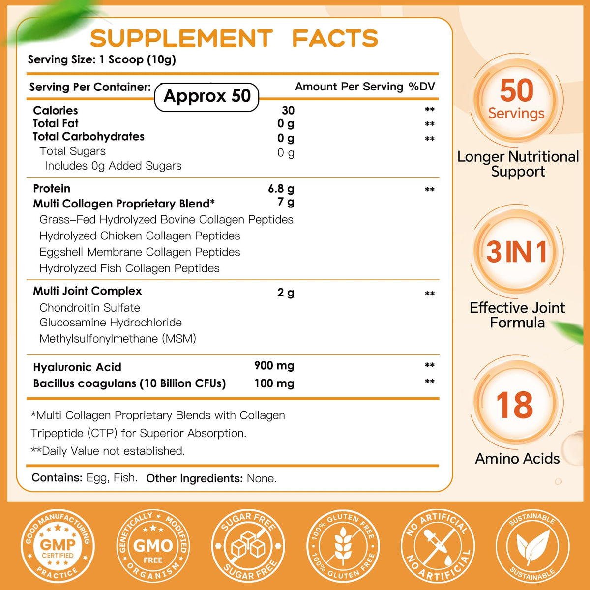 Multi Collagen Peptides Powder 50 Servings Y168