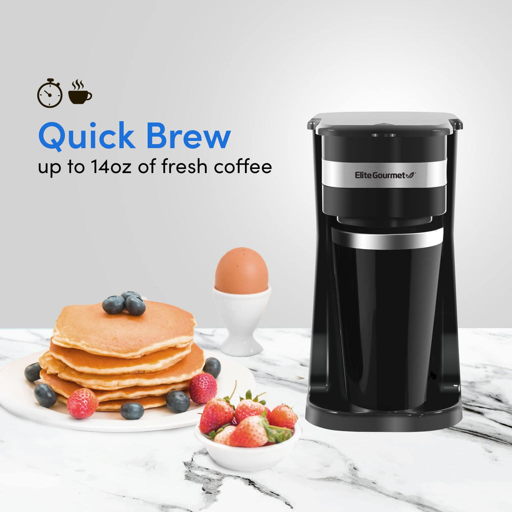 Single-Serve Coffee Maker with 14Oz Stainless Steel Travel Mug Z549