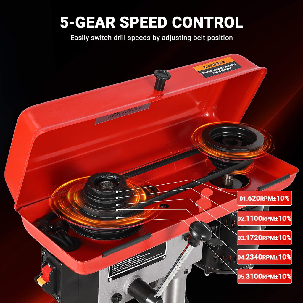 8" Benchtop Drill Press with 5 Adjustable Speeds H2304