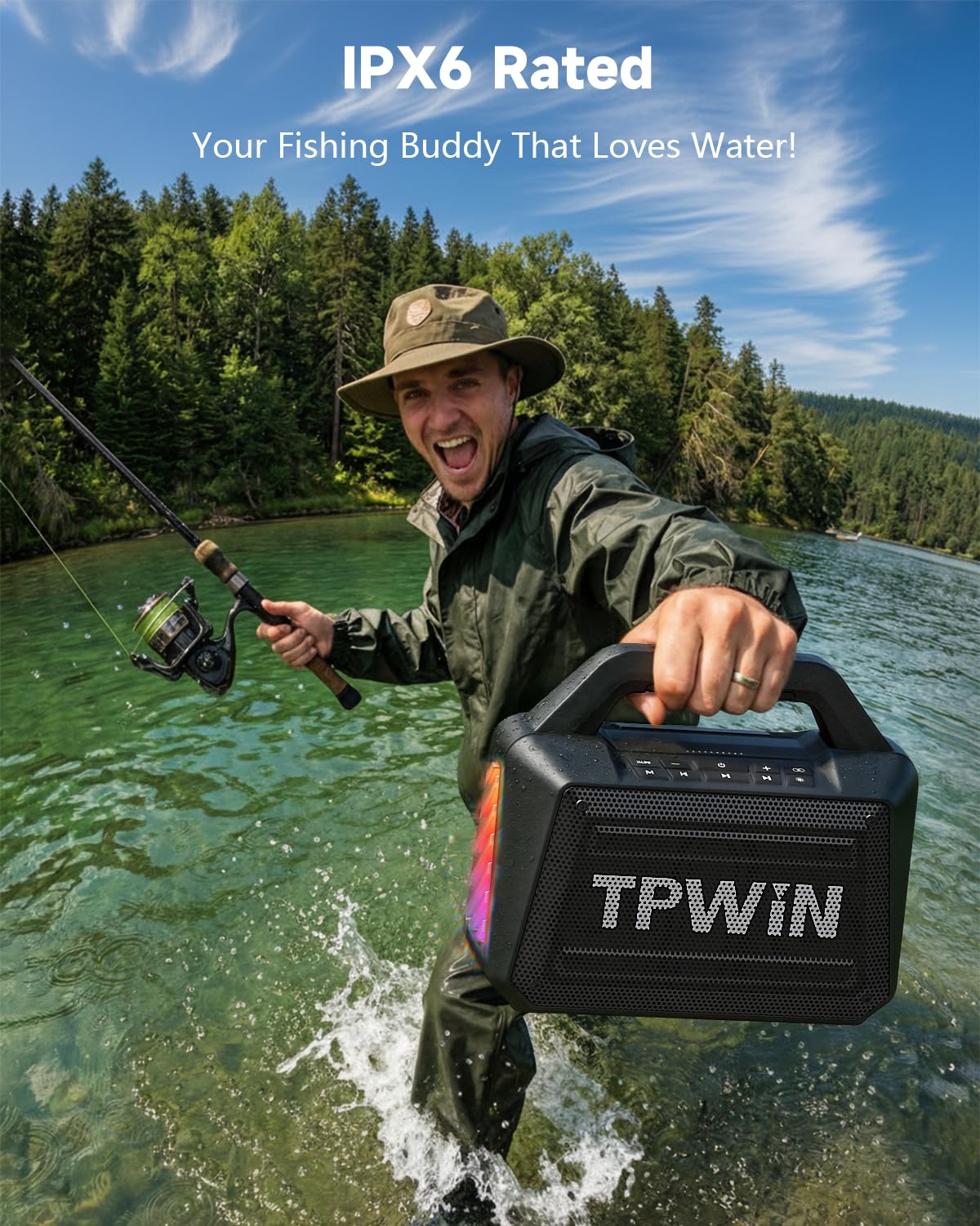 80W IPX6 Waterproof Portable Bluetooth Speaker C89095