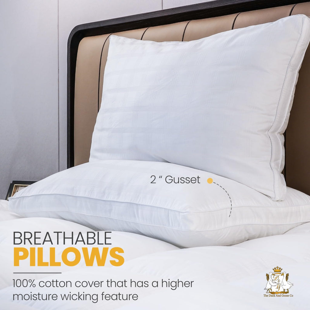 King Size Cotton Down Alternative Bed Pillows Set of 2 L803